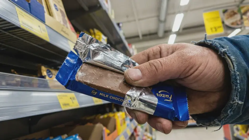 Fazer mléčná čokoláda dramaticky snižuje hmotnost tabulky v obchodech po extrémní kakaové krizi